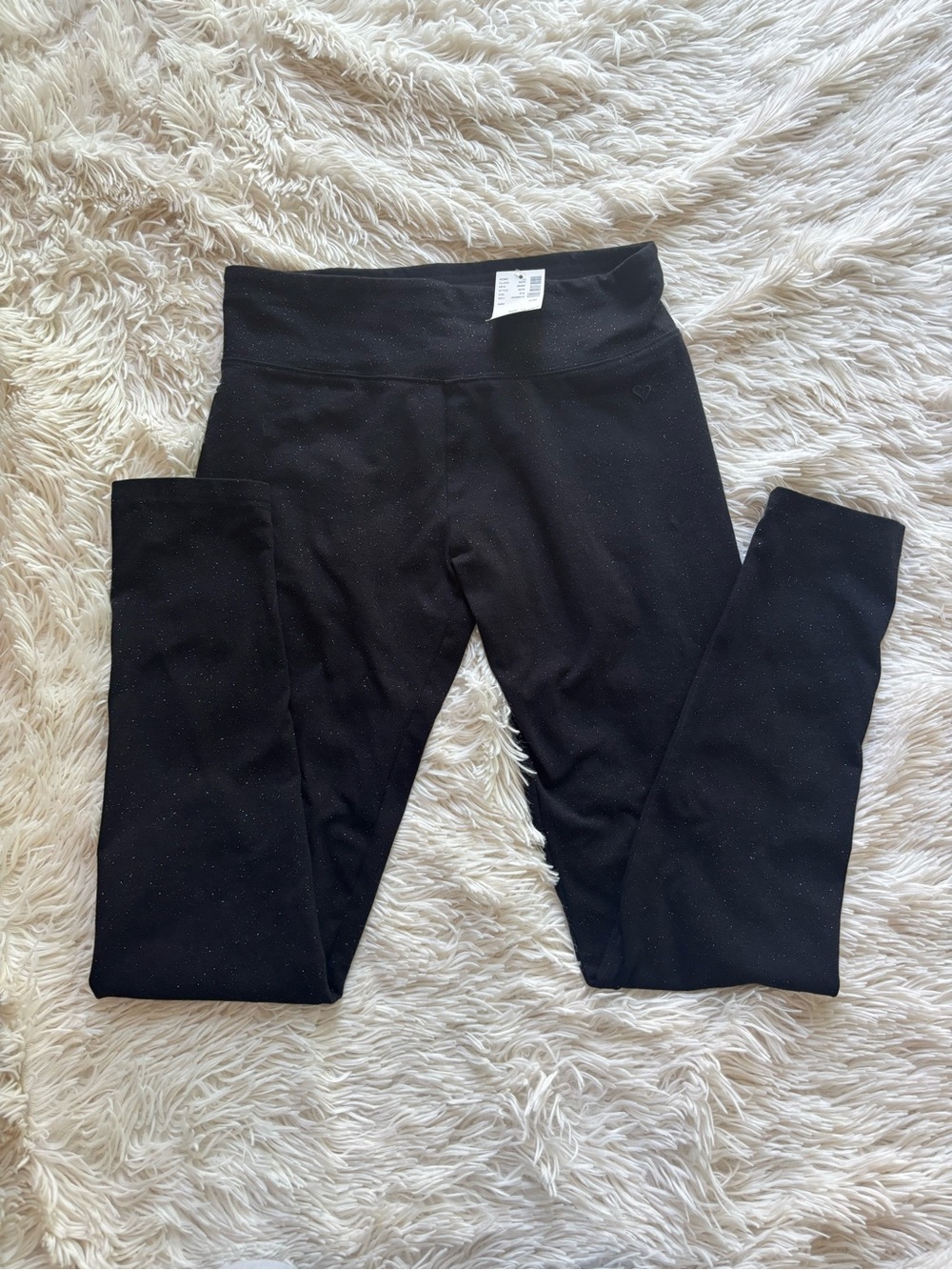 Justice Black Leggings with Subtle Sparkle